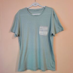 Marine Layer Signature Pocket Tee, Super Soft, Modal, Mint Green, Gray, M, EUC